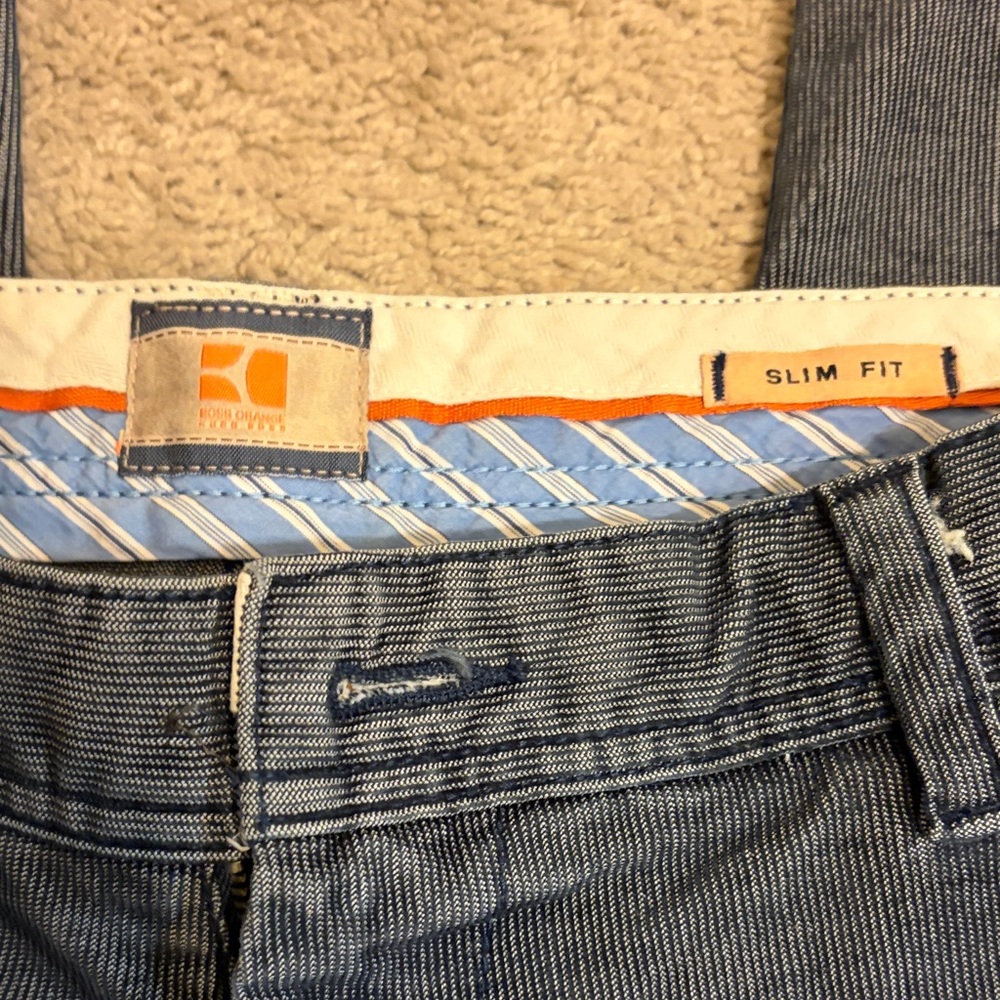 BOSS ORANGE Denim Blue Chinos - Picture 2 of 3